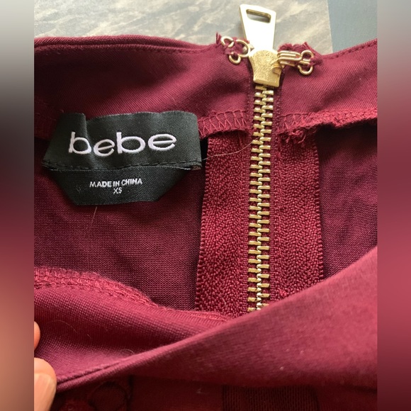 Bebe Burgundy dress. New. Size XS - Picture 8 of 9
